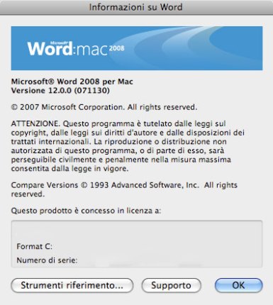 About Mac Office 2008